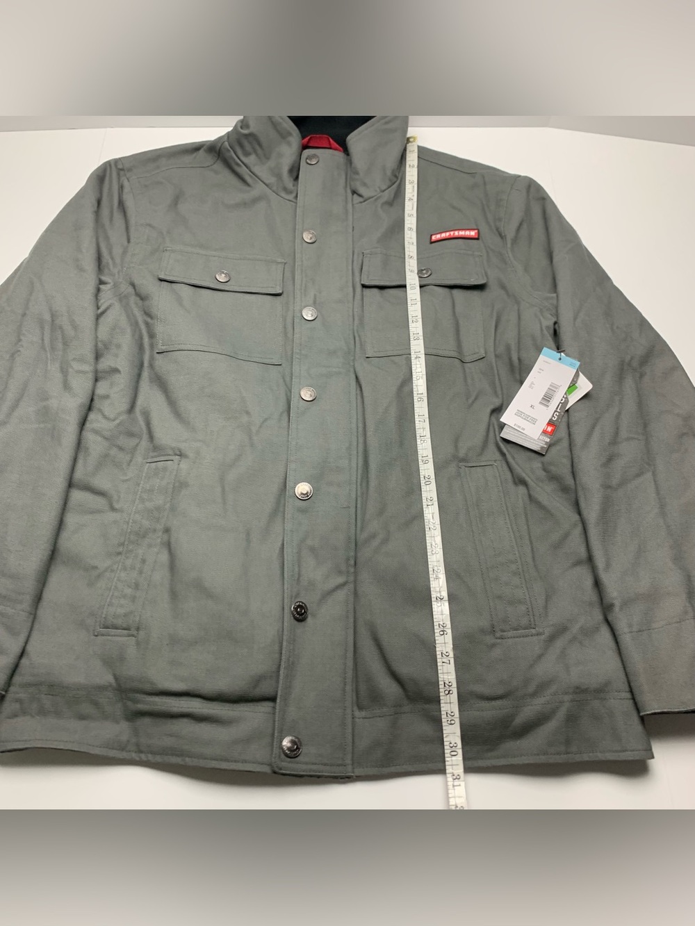 Craftsman Canvas Work Jacket Gray Heavy Duty Fleece Lined Coat Mens Size XL - Picture 6 of 11